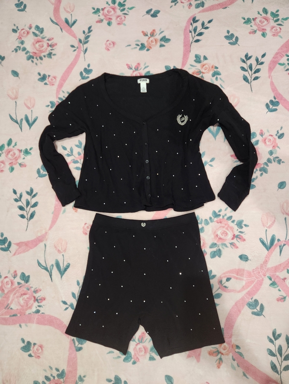 PINK By Victoria Secret Bling Pajama Set M